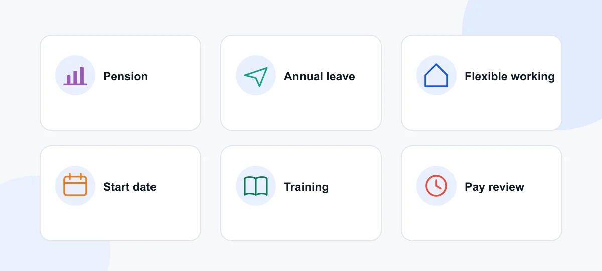 What to negotiate beyond salary Six parts of a job offer to negotiate beyond salary: pension, annual leave, flexible working, start date, training and pay review.
